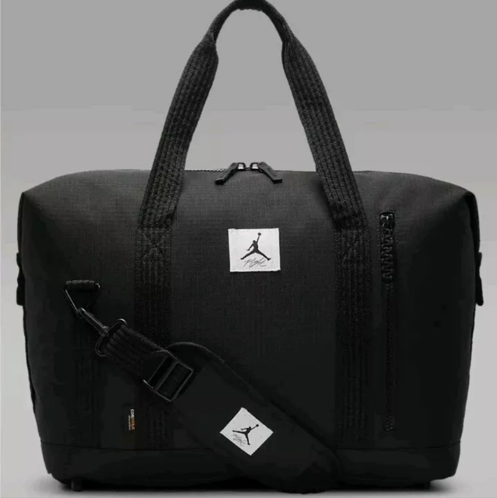 Nike Jordan Flight Black Cordura Duffle Bag Travel Training Gym School Backpack